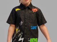 Сорочка текстильная джинсовая для мальчиков