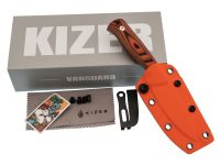 Туристический нож Kizer Evenki 2, сталь AEB-L, рукоять Black/Orange G10