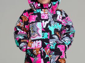 Комплект текстильный с полиуретановым покрытием для девочек: куртка, полукомбинезон