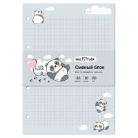 Сменный блок в клетку MESHU "Cute panda" А5 80 л, пленка т/у