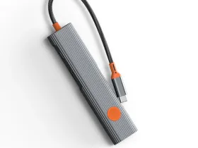 Адаптер WIWU Travel 5 в 1 Type-C на USB 3.0х2/Type-C/RJ45/HDMI (WI-HB8005) (Grey)