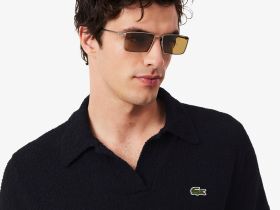 Мужское вязанное поло Lacoste классического кроя
