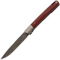 Складной нож Nimo Attendant, сталь дамаск, рукоять G10, красный