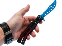 Тренировочный нож бабочка (балисонг) CS GO Скат, Blue