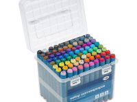 Набор двусторонних маркеров для скетчинга Гамма "Студия" 80 цв., основные цвета, пулевид./клиновид.