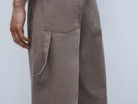 Текстурные брюки с накатом, Серый