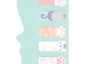 Флажки-закладки и самоклеящиеся блоки в наборе MESHU "Meow paw", 20 л., европодвес