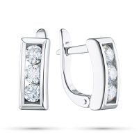 Серьги из белого золота с бриллиантами э4001сг08200954