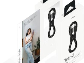 Кабель uBear Trend Cable USB-C - USB-C, 1.2 м, нейлон черно-бежевый