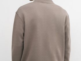 Толстовка с воротником-стойкой на молнии, Бежевый