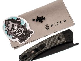 Складной нож Kizer Mini Momo, сталь 154CM, рукоять алюминий/микарта