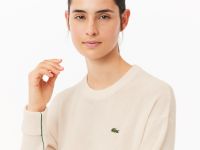 Женский шерстяной свитер Lacoste с круглым вырезом