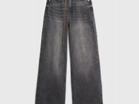 Широкие джинсы Wide leg с ремнём, Серый