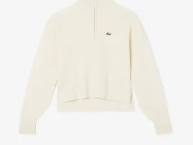 Женский свитер Lacoste свободного кроя с высоким воротом на молнии