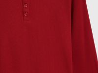 Пижамный лонгслив в рубчик, Красный