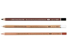 Набор художественных карандашей Cretacolor черный мел; сепия светлая; белый мел, средняя твердость,