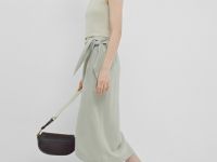 Юбка миди изо льна, Бежевый