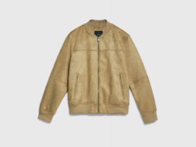 Бомбер из искусственной замши, Бежевый