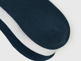 Высокие носки в рубчик, 3 пары, Синий