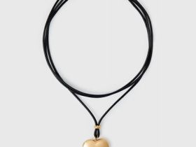 Ожерелье с кулоном в виде сердца, Золотой