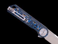 Складной нож Dr.Tech W3897MBL, сталь D2, рукоять микарта, Pattern blue