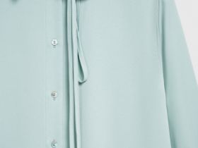 Блузка с декоративным цветком, Зеленый