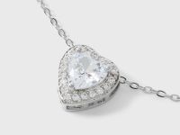 Серебристое ожерелье с подвеской-сердцем Глория Джинс