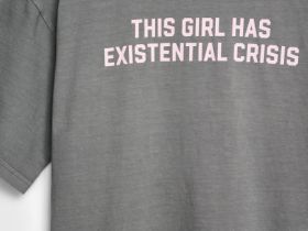 Футболка с принтом для девочек, Серый