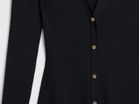 Вязаное платье мини, Черный