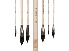 Кисть имитация белки №8 круглая, заостренная Tintoretto "Magneto" на короткой ручке с магнитным нако