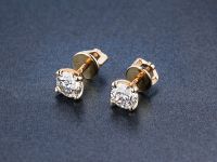 Пусеты из красного золота с бриллиантами э0201пс11102400