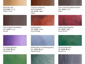 Набор акварели "Белые Ночи" Грануляция и Натуральные земли, 12 шт х2,5 мл, пластик