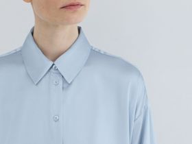 Блузка из сатина, Голубой