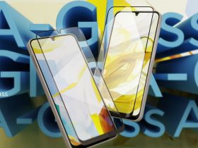 Защитное стекло VLP A-Glass для Samsung Galaxy A15/A25 с чёрной рамкой