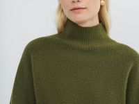 Свитер из мягкой пряжи с шерстью, Зеленый