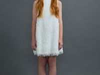 Фактурное платье мини для девочек, Белый