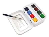 Набор акварели Sennelier "Artists"Aqua-mini в полукюветах 8 цв + 1 кисть , металл