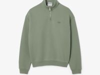 Хлопковый свитшот Lacoste унисекс свободного кроя из плотного флиса с застежкой-молнией на воротнике