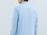 Рубашка из структурной ткани, Голубой