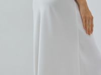 Сатиновая юбка макси, Белый