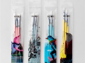 Набор кистей синтетика HIMI 3 шт, зеленый