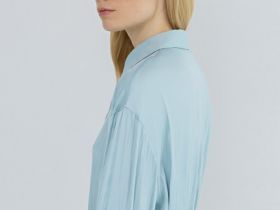 Блузка из сатина с поясом, Зеленый