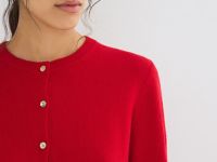 Укороченный кардиган на пуговицах, Красный