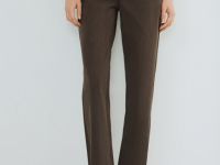 Прямые джинсы со средней посадкой, Коричневый