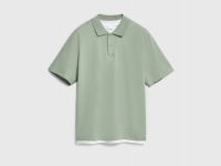 Поло с имитацией второго слоя, Зеленый