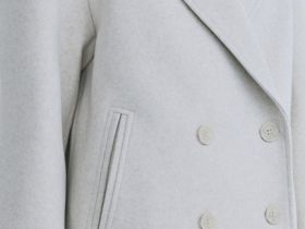 Короткое двубортное пальто, Бежевый