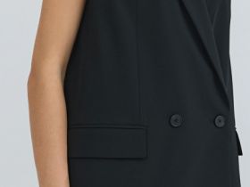 Двубортный жилет, Черный