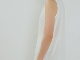 Удлинённый жилет из трикотажа, Белый