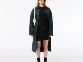 Платье Lacoste оверсайз с поясом и коротким рукавом