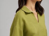 Свободная блузка изо льна и вискозы